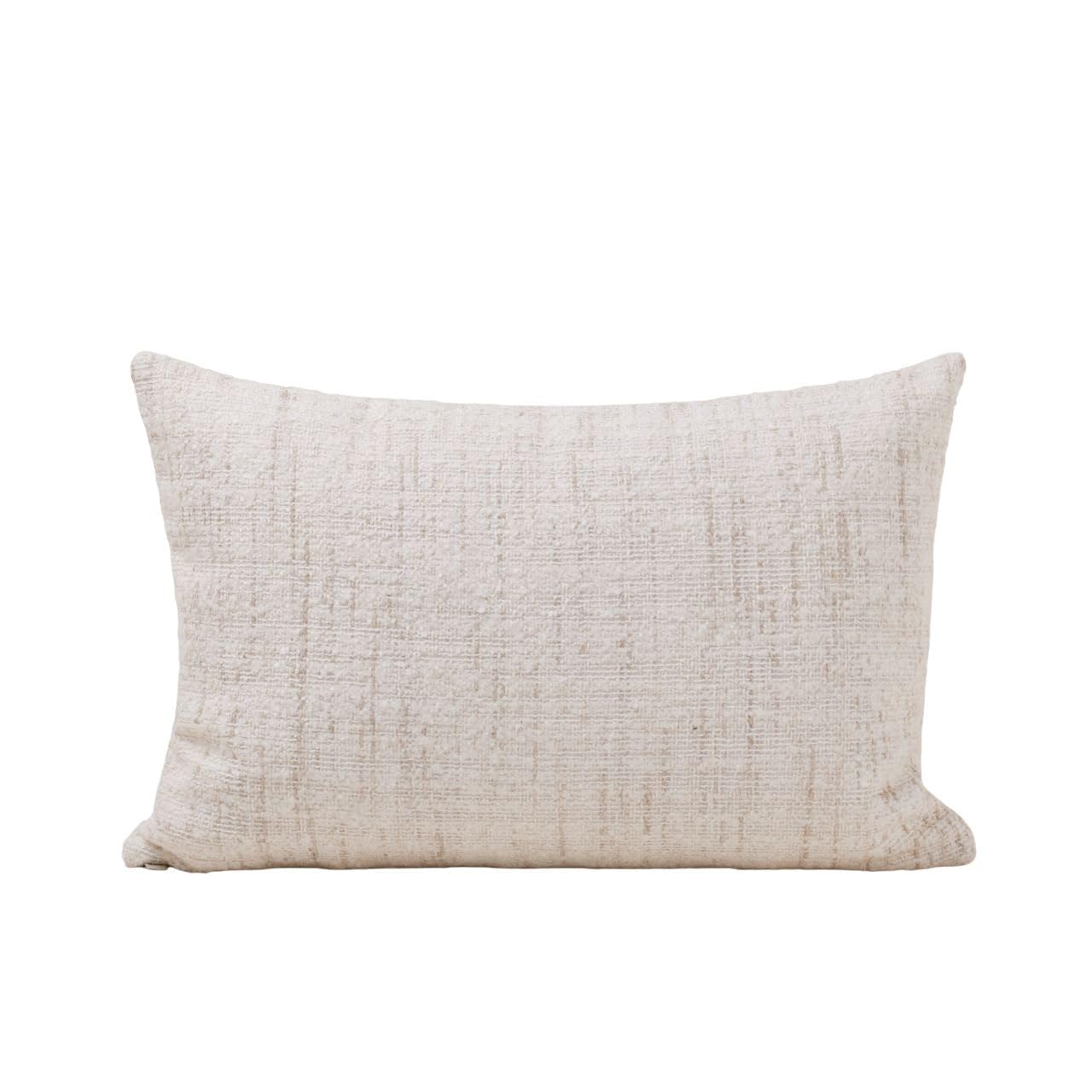 Madura - Housse de Coussin Merybelle Décoration pour Maison Salon Chambre Canapé - Idée Cadeau Jacquard Effet Tweed bouclé Ivoire 40x60 cm
