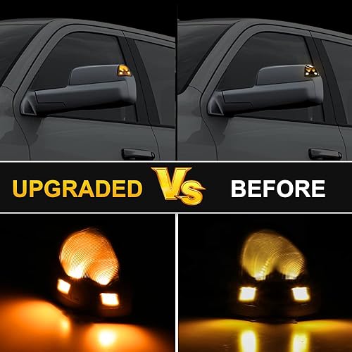 Miniatura 6 de Espejo lateral LED intermitente, luz de retrovisor izquierdo y derecho, lente de cubierta transparente para 68302828AA 68302829AA compatible con