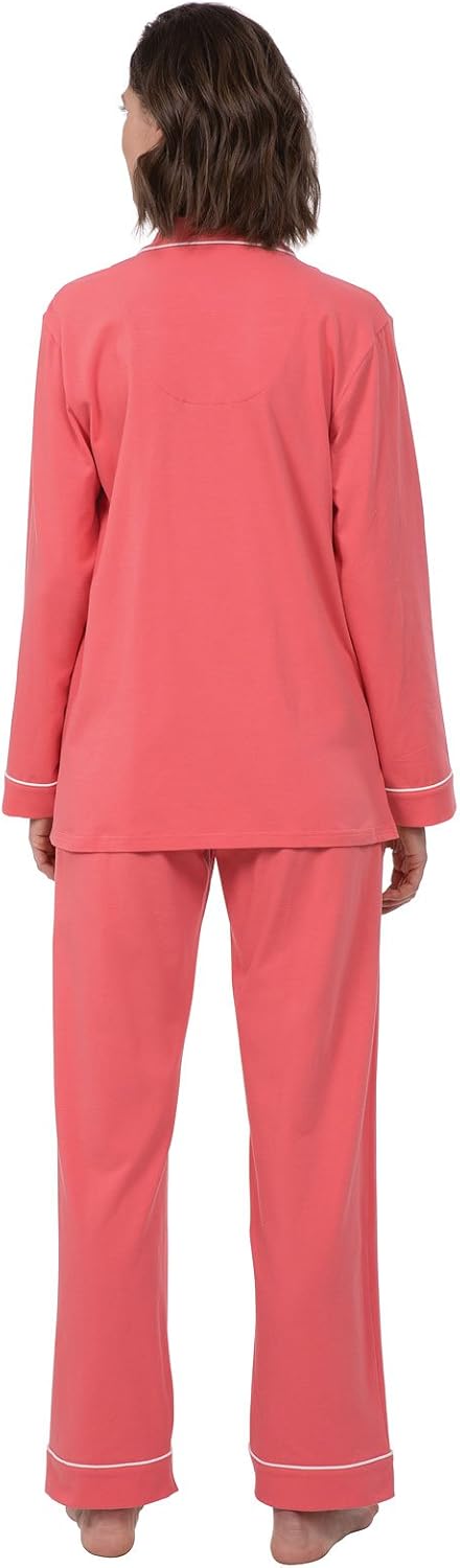 PajamaGram Pajama Set For Women - Pajamas Women Jersey Boyfriend, 100% Cotton - Image 2