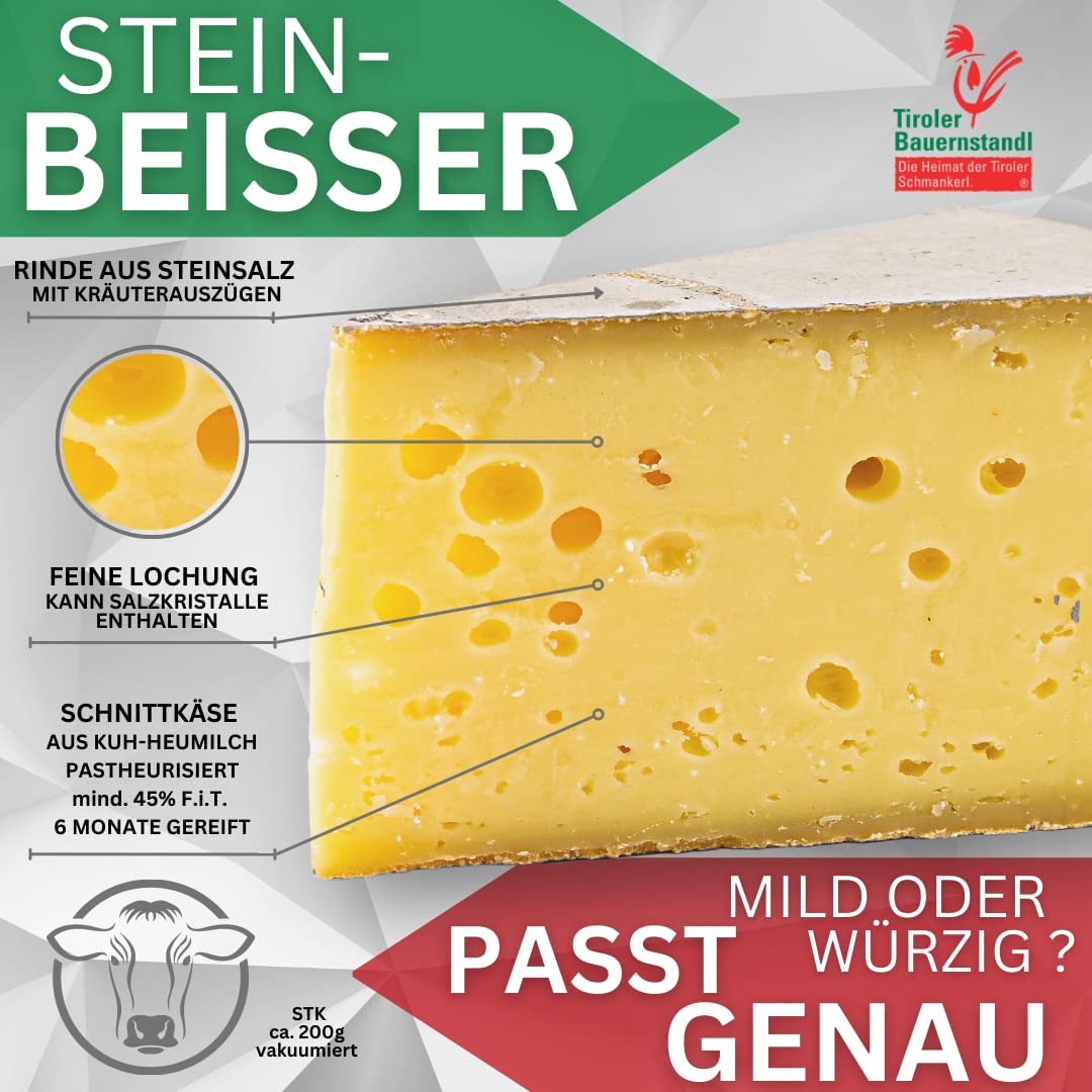 Tiroler Bauernstandl Bergkäse Variation Paket Käse [3 x 200g] Käse am Stück Käsefondue Set Käse Aufschnitt Schmelzkäse laktosefrei Käseplatte Käsefondue laktosefrei Raclette-Käse Pecorino Fondue Käse