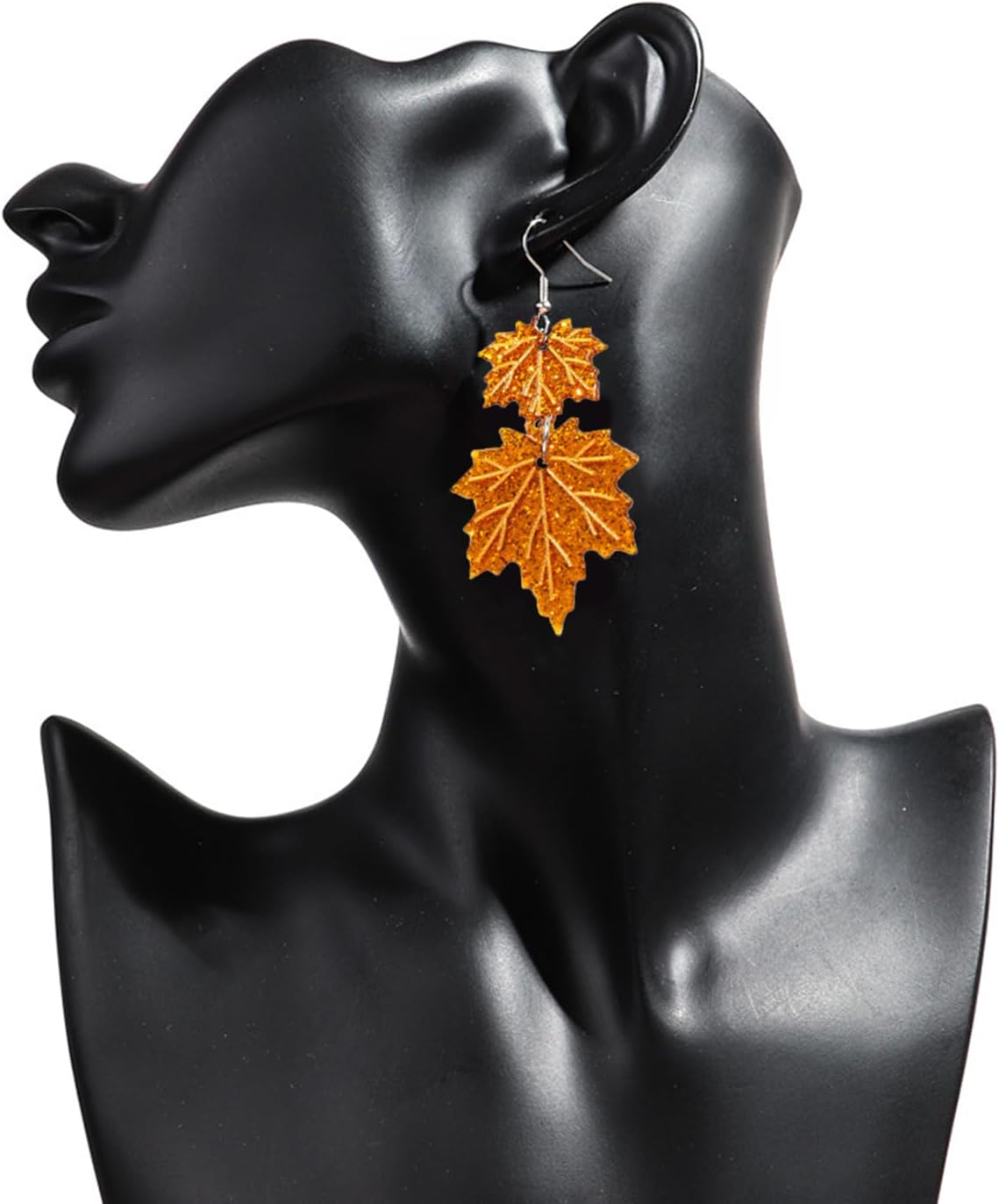 Fall Maple Leaf Earrings for Women Orange Long Tassel Dangle Earrings Acrylic Autumn Maple Plant Earrings Christmas Thanksgiving Jewelry - Image 3