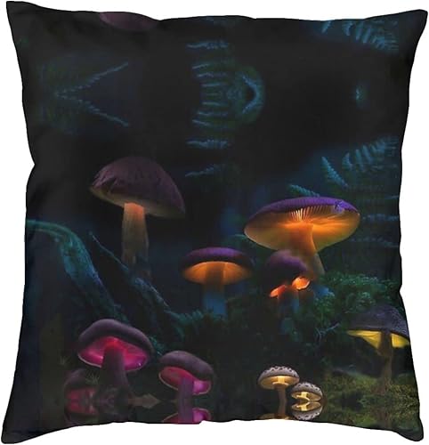 ASYG Funda de cojín de hongos de 18 x 18 pulgadas, diseño de doble cara