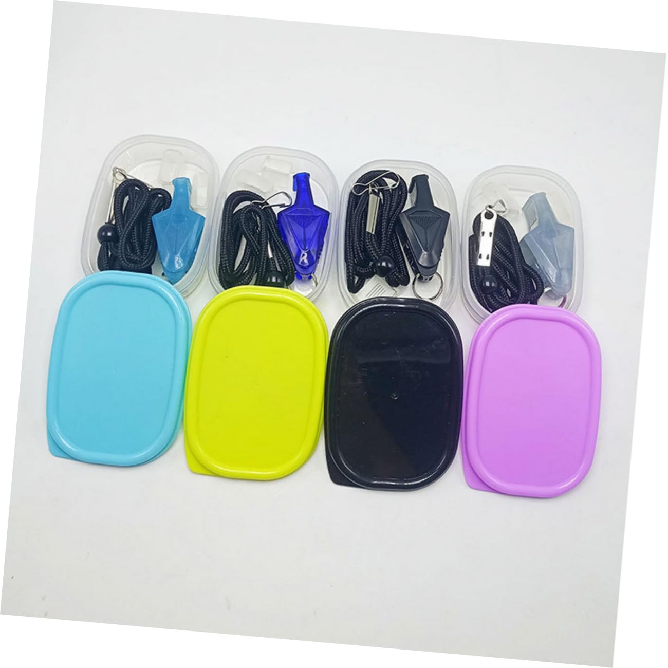 BESPORTBLE 5 Set Ciondolo Portatile Arbitro di Basket Fischio Fischietti di Calcio Giocattolo Principali Multifunzione Fischi Sportivi in ​​Plastica Corda per Fischietto da Basket Fischi di