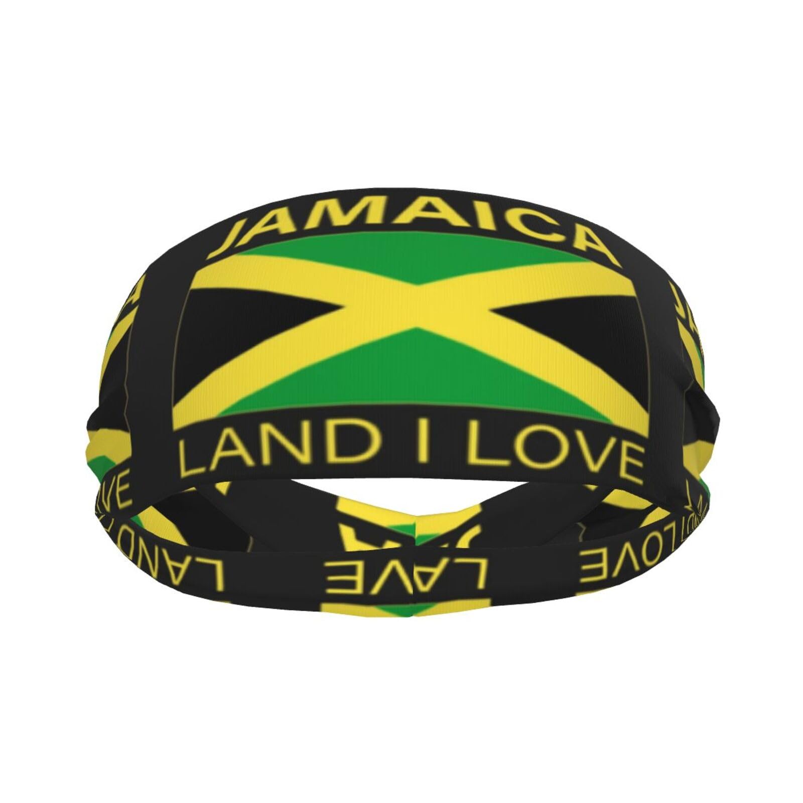 Cute Jamaica Flag Sports Headband Jamaican Sweatband for Men Women Running Cycling Yoga Fitness Workout