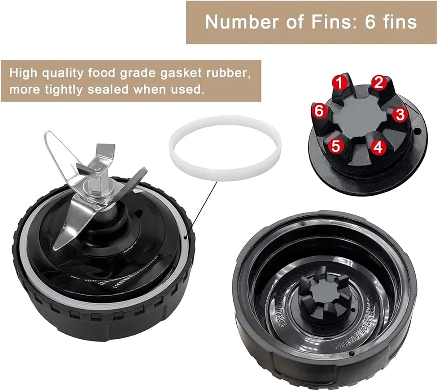 Extractor Blade Assembly Replacement Part 307KKU Compatible With Nutri Ninja BL660 BL663 BL663CO BL665Q BL740