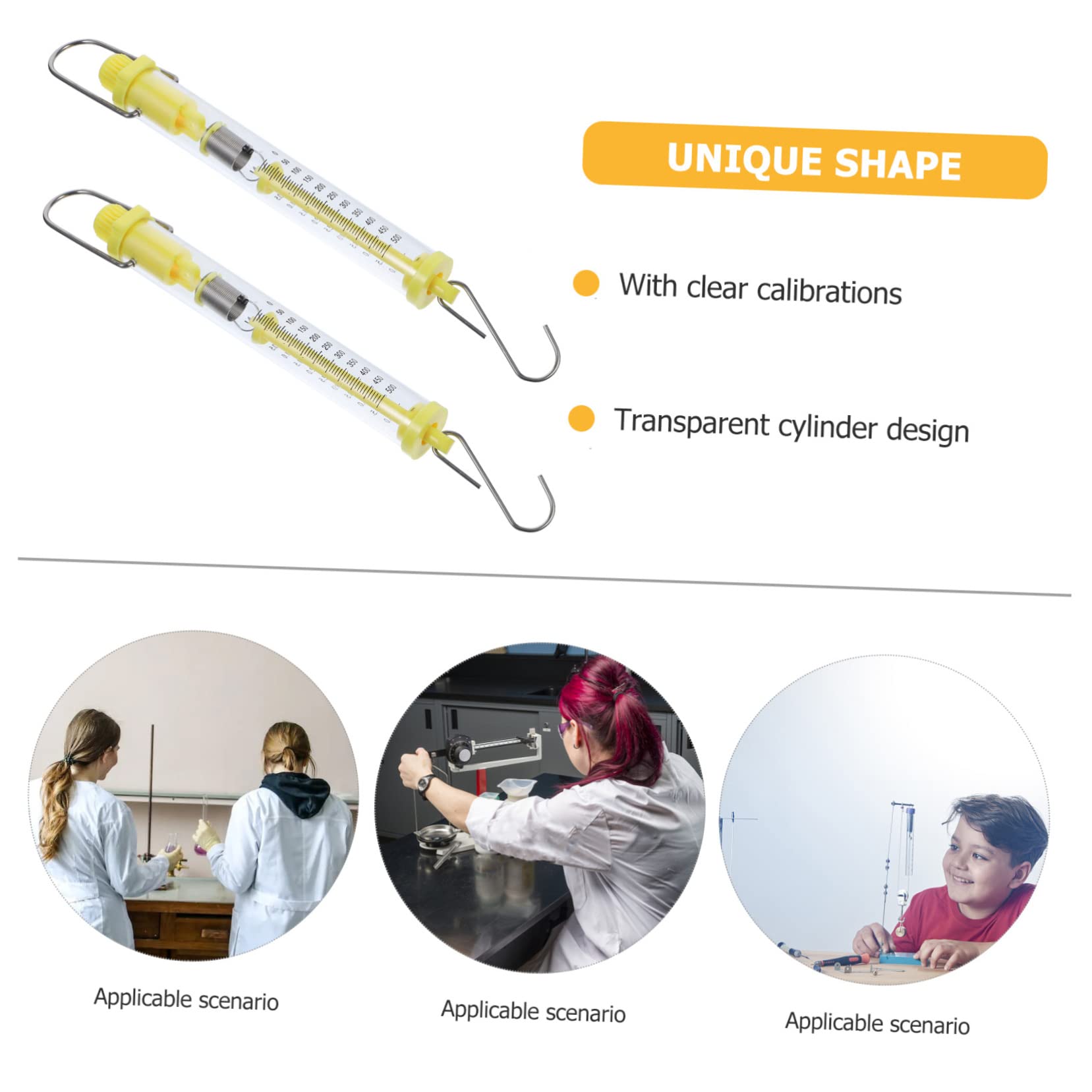 NAMOARLY 2pcs Cylinder Dynamometer Spring Scale Portable Scale Labs Newton Scale Hanger Hook Hanging Hook Spring Balance Macrame Coasters Mechanical Scale Laboratory Equipment