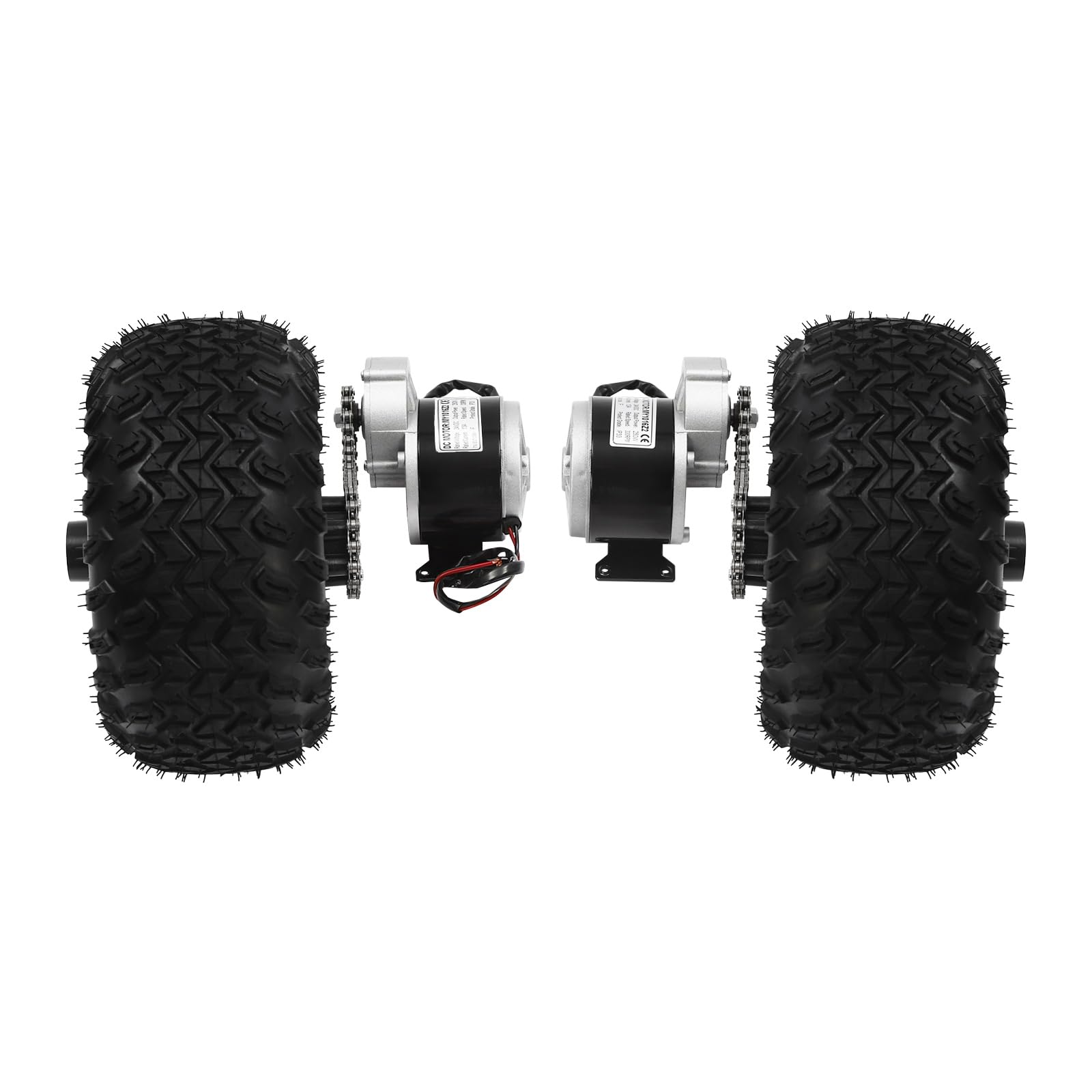 Double Wheel Brush Gear Motor Set Motor Drive Air Double Wheel Conversion Kit for Electrical Beach Bike, Go-Karts, Mobility Scooters10inch Reverse Gear (250W 24V Digital Display Throttle)