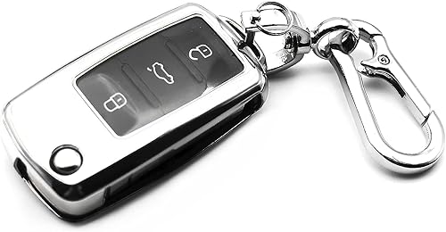 Vista 17 de Funda protectora para llavero de poliuretano termoplástico compatible con Volkswagen Beetle CC Eos Golf GTI Jetta Passat Rabbit Tiguan Touareg Atlas