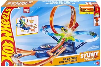 Toy Car Track Set, Stunt Track Infinite Crash Action with 1:64 Scale Die Cast Toy Car and Battery Operated Accelerator for Endless Stunts and Races, JKJ78