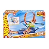 Toy Car Track Set, Stunt Track Mid-Air Crash with 1:64 Scale Die-Cast Toy Car, Motorized Booster for Non-Stop Stunting & Racing