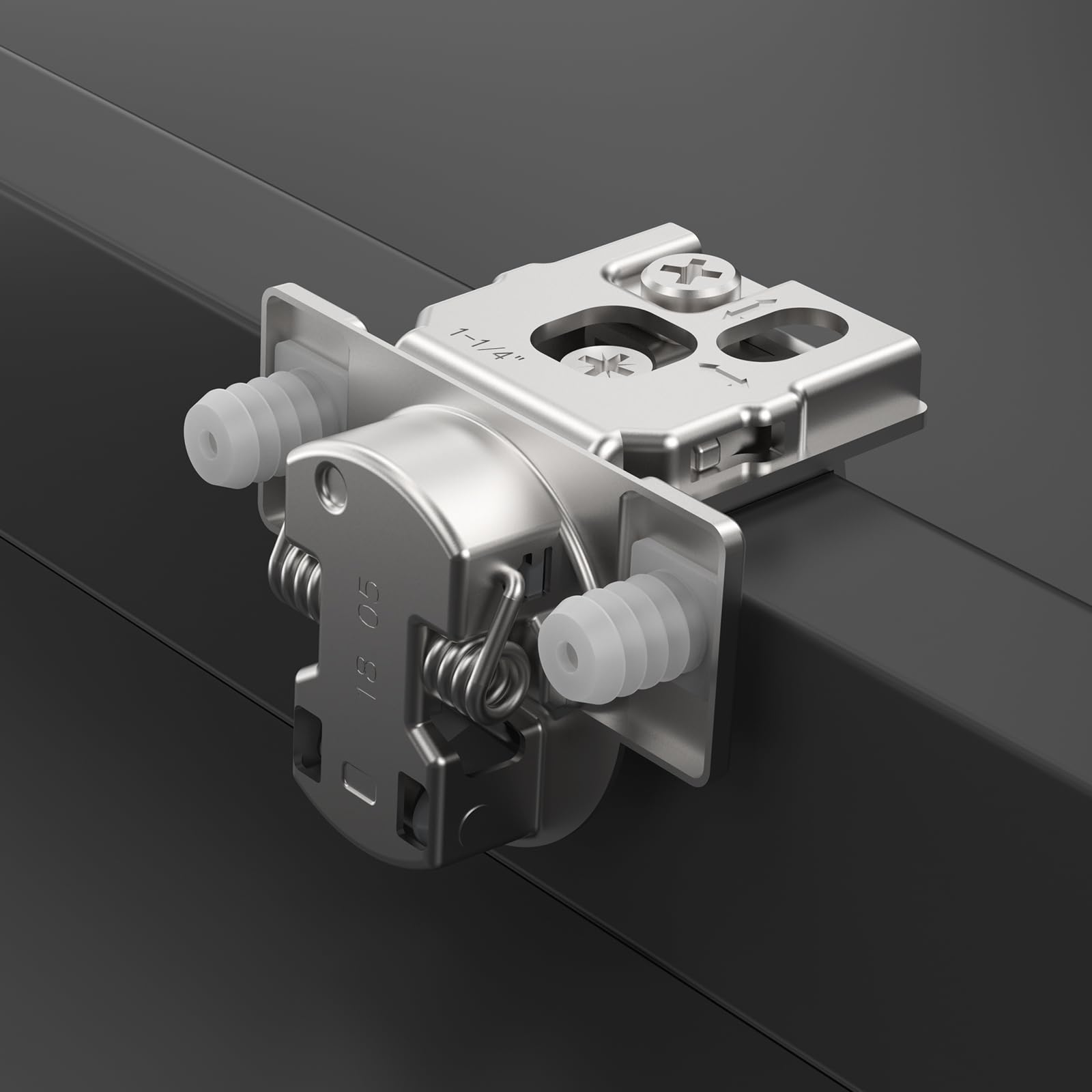 Chibery 60 Stück 3,8 cm Overlay 3D Soft Close Verdecktes Küchenschrankscharnier für Frontrahmentür, vormontierte, einfach zu montierende Dübel, selbstschließend, verstecktes Satin-Nickel, 105° offen