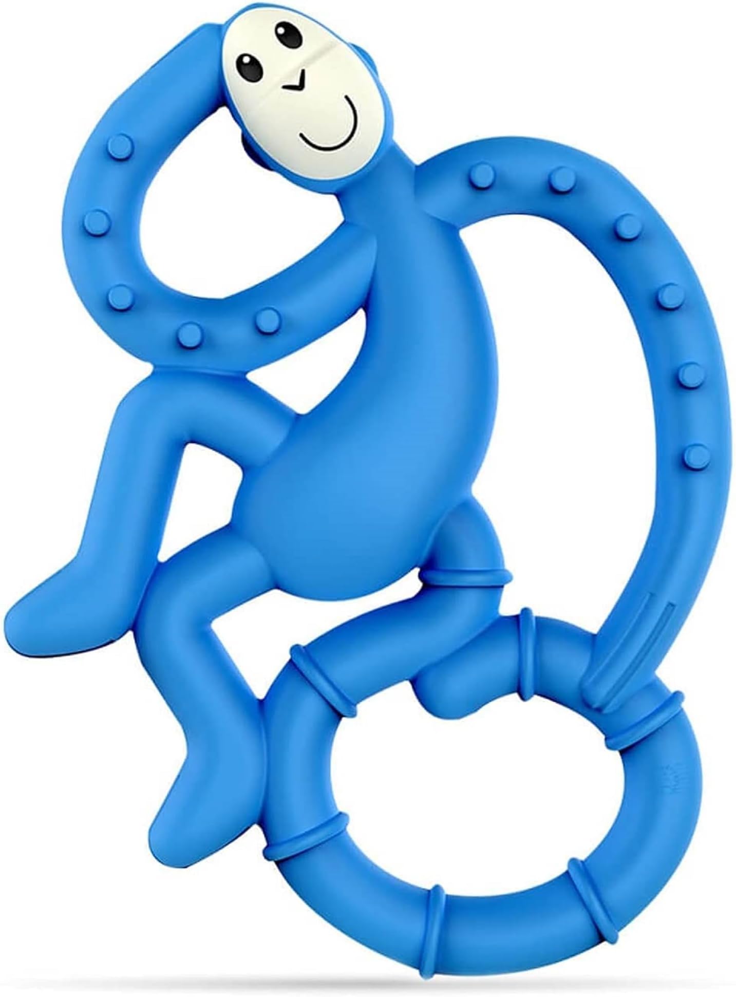 Matchstick Monkey, Antimicrobial Silicone Teether, Easy To Grip, BPA Free, 3 Months Old+, 10 cm, Blue Mini Monkey