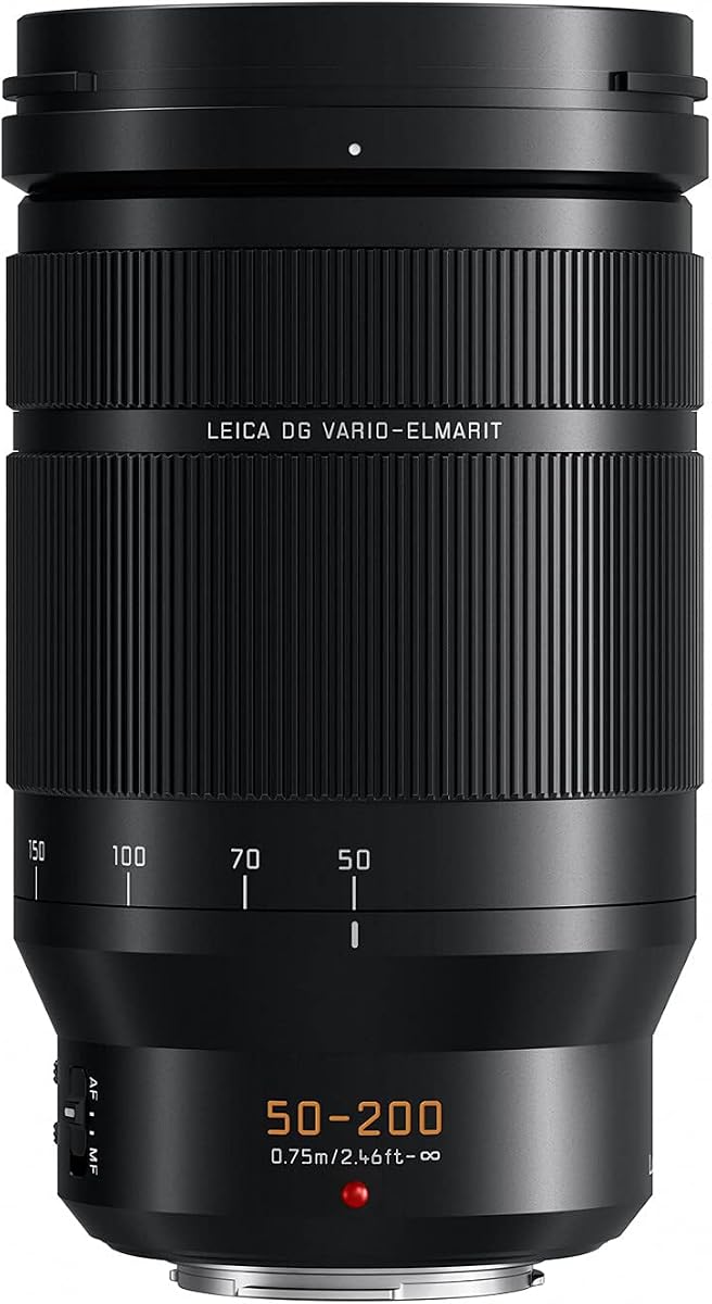 Lente de cámara Panasonic LUMIX Professional 50-200 mm, G Leica DG Vario-ELMARIT, F2.8-4.0 ASPH, Dual I.S. 2.0 con Power O.I.S, Micro Four Thirds sin espejo, H-ES50200 (negro) | H-ES50200, Micro Cuatro Tercios sin espejo, F2.8-4.0 ASPH, Power O.I.S, G Leica DG Vario-ELMARIT