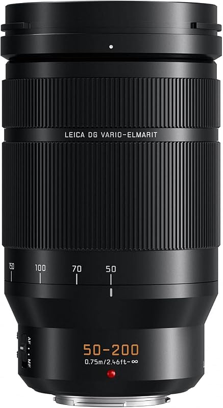 Lente de cámara Panasonic LUMIX Professional 50-200 mm, G Leica DG Vario-ELMARIT, F2.8-4.0 ASPH, Dual I.S. 2.0 con Power O.I.S, Micro Four Thirds sin espejo, H-ES50200 (negro) | H-ES50200, Micro Cuatro Tercios sin espejo, F2.8-4.0 ASPH, Power O.I.S, G Leica DG Vario-ELMARIT