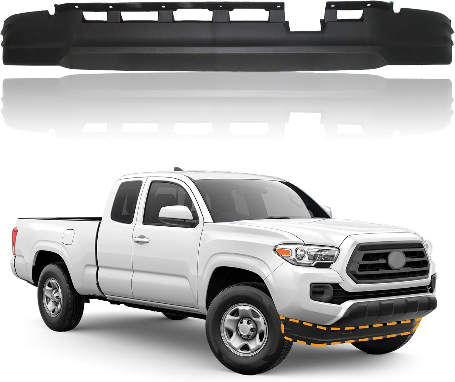 Front Lower Bumper Valance Spoiler Fit for Toyota Tacoma 2016-2023, Textured Black, Replace for TO1093130, 5385104070