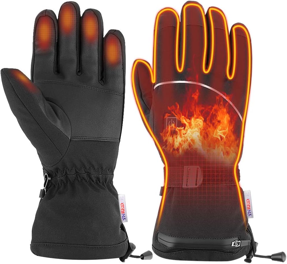 [Upgrade] Electric Heated Gloves with Touch Screen,Outdoor Indoor Battery Powered Heating Winter Windproof Gloves for Men and Women Outdoor Warm Motorcycle Riding Hunting Ski Cycling