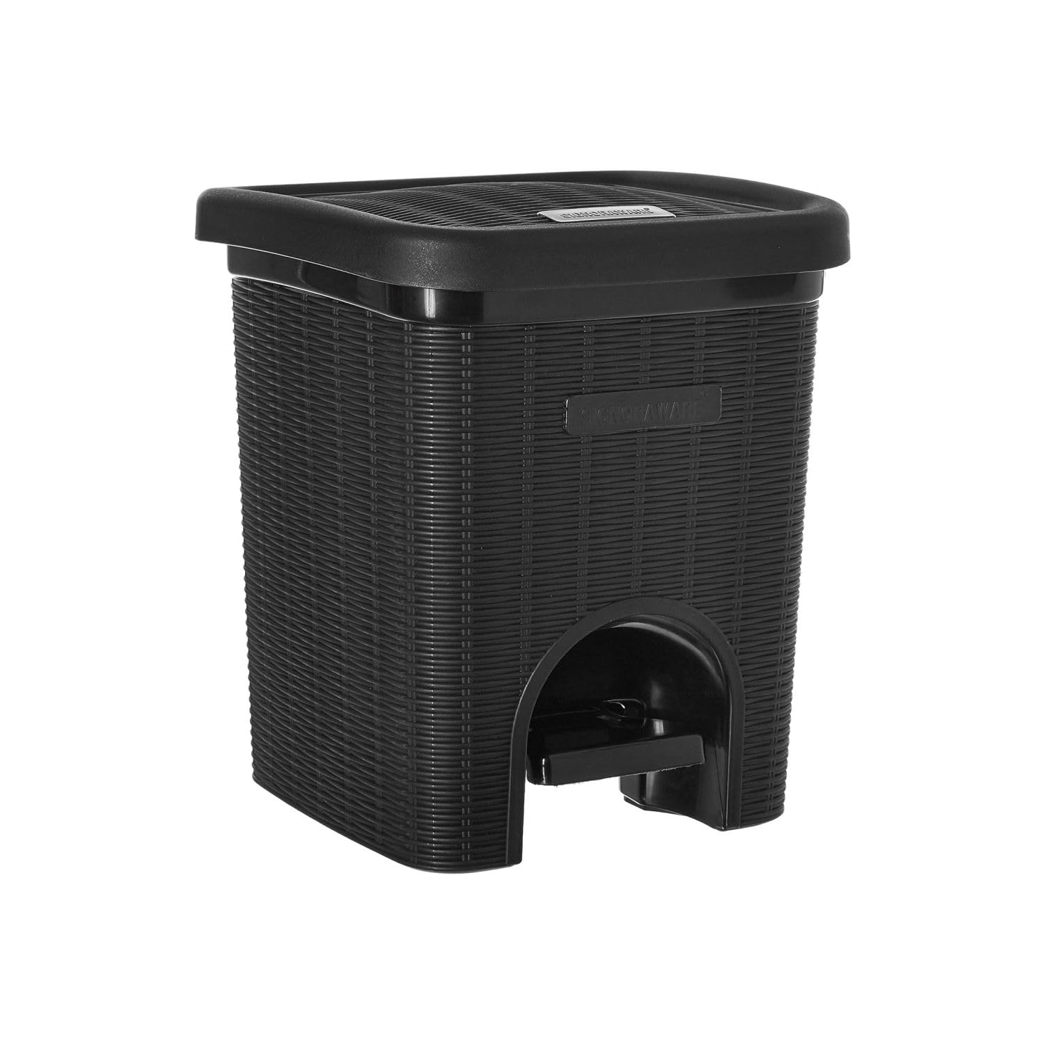 Signoraware 12 Liters Modern Lightweight Pedal Dustbin / Thrash Can Dustbins with Lid for Home Office / Non Garbage Smell / Unbreakable Single Mould / Heavy Duty Kitchen Bedroom Bathroom (12Ltr Black)