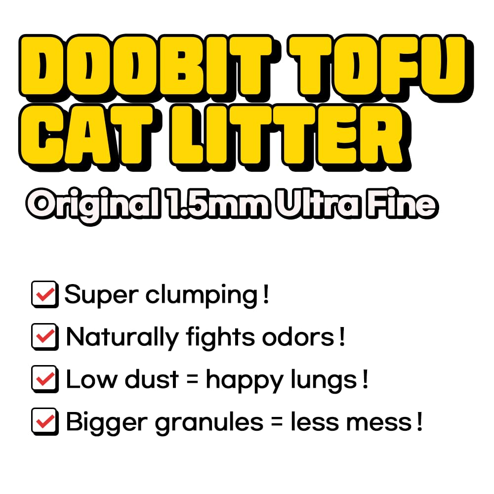 Doobit Tofu Cat Litter, Im Gonna Pee, Strong Clumping, Toilet Flushable, Less Dust, Less Tracking by Pallet Type, All Natural Ingredients, Biodegradable, Safe for Environment