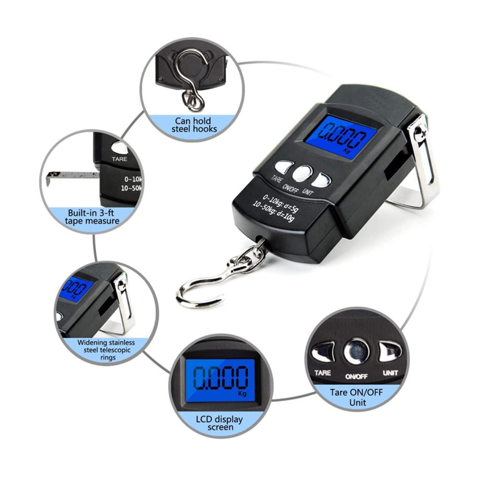 50/300kg waga wisząca elektroniczna cyfrowa LCD wysoka dokładna przemysłowa do zawieszania o dużej wytrzymałości,Ultra-wytrzymałość(300kg)