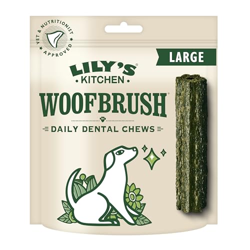 Lily’s Kitchen Bastoncini dentali grandi per cani adulti Woofbrush preparati con ingredienti naturali (7 x 47g)