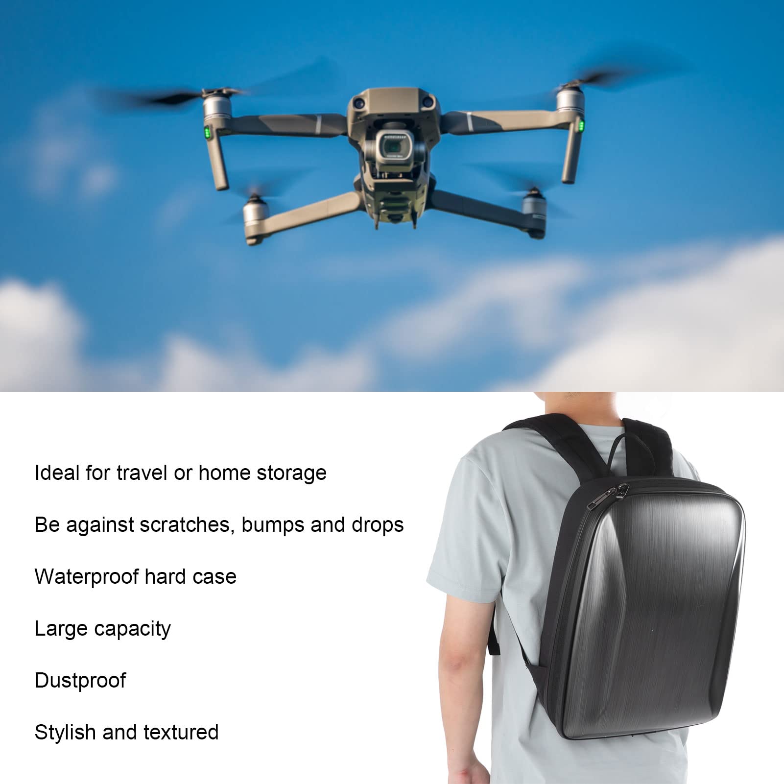 Mochila para Dron Duradera, Carcasa Dura Resistente Al Agua y Elegante para Almacenamiento Organizado Mini3 Pro, 40x30x13cm