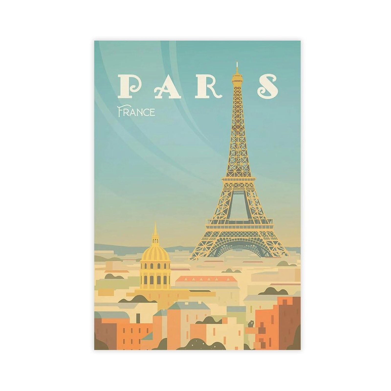 Eiffel Tower Paris Canvas Poster for Office Decor Gift