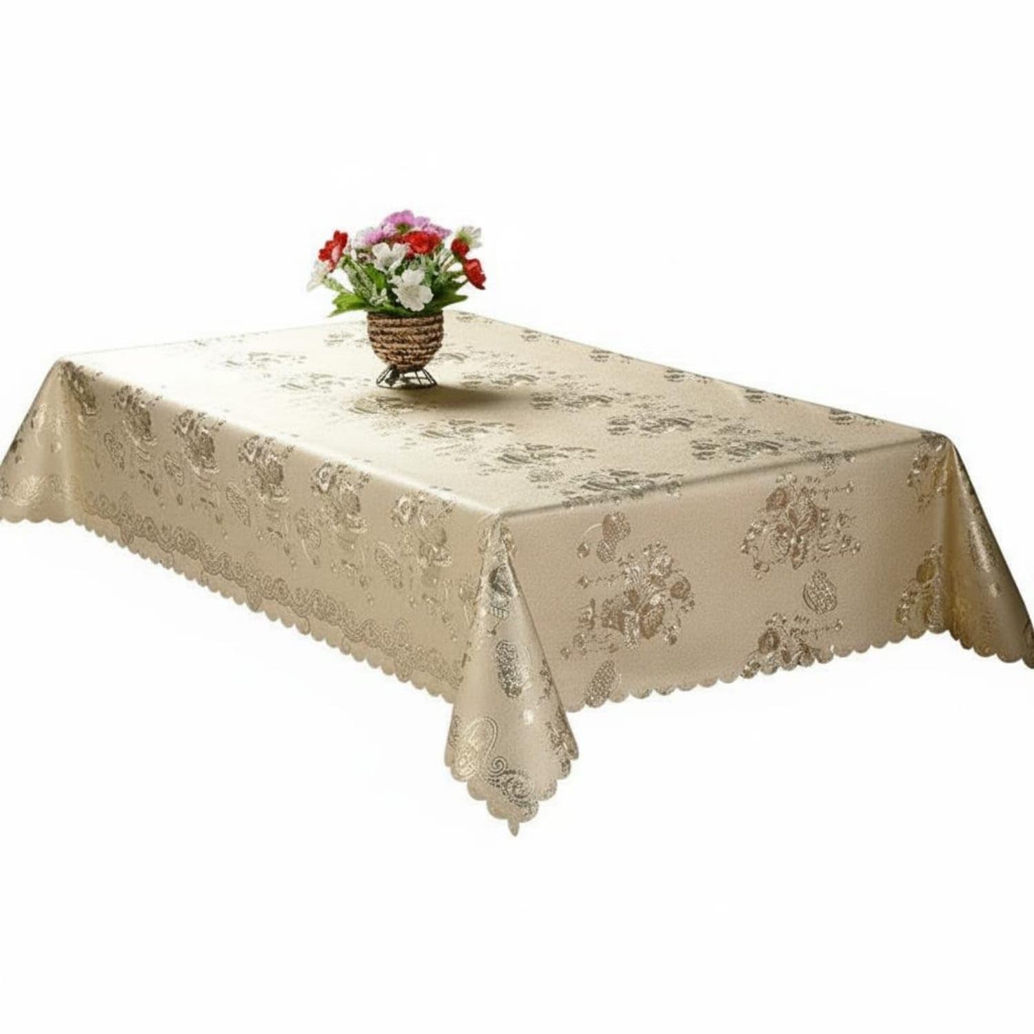 PVC Tablecloth Oil-Resistant PVC Table Cloth Waterproof Tablecloth Luxury Design Waterproof Dining Table Cover Heat Resistant, 120 * 160cm, Princess Basket | Home & Garden-image-36