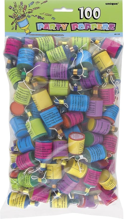 Holographic Party Poppers I Birthday I Wedding I Baby Shower I Engagement (100 x multicolor) — image 1