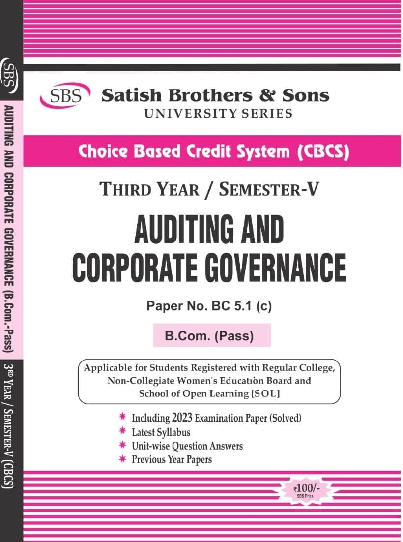 Amazon.in: Buy SBS Delhi University B Com Prog 3rd Year Auditing And ...