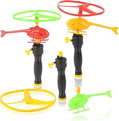 ArtCreativity Rip Cord - Juego de helicóptero volador para niños, paquete de 12, divertidos juguetes de mosca para interiores o exteriores, grandes