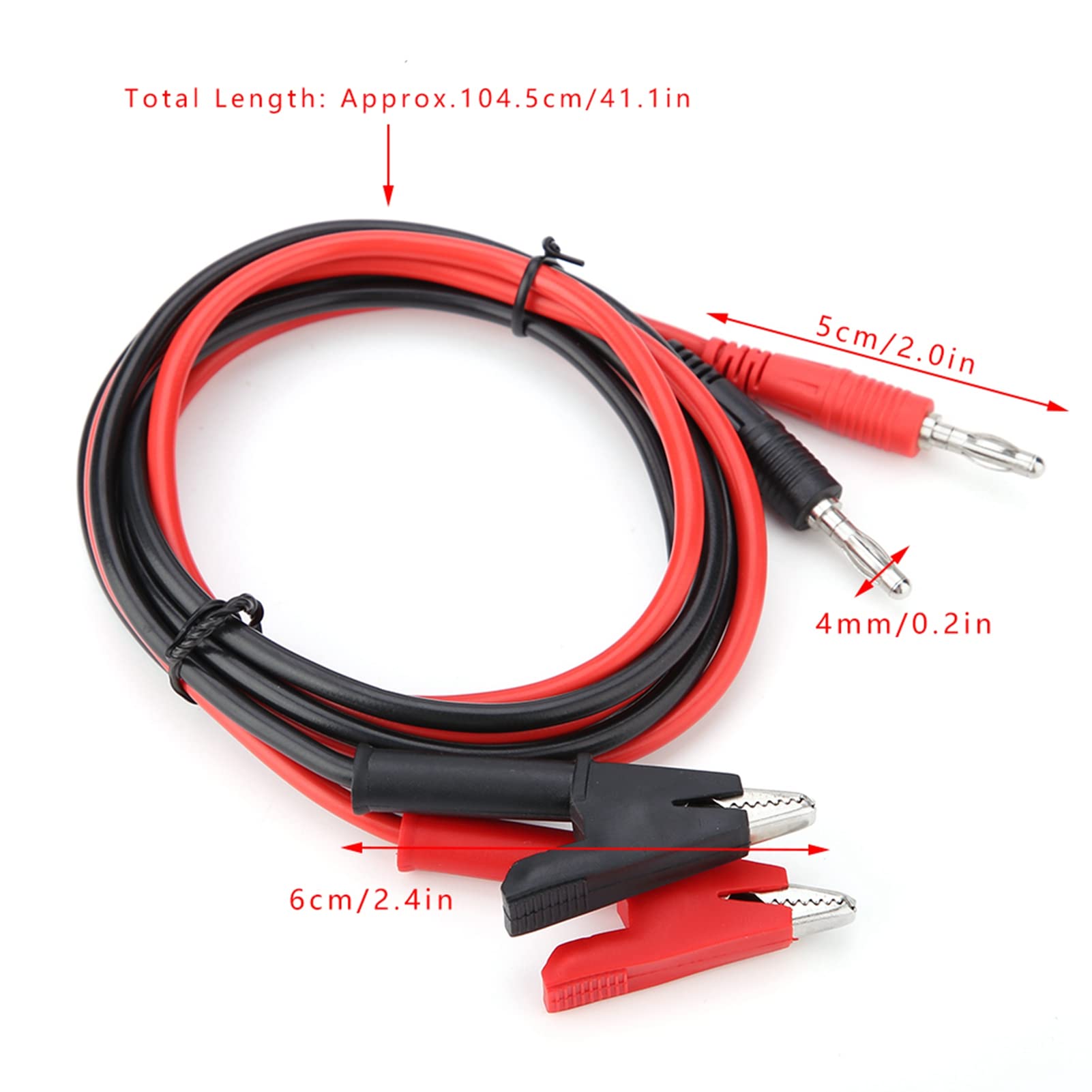 P1040 2Pcs Silicone Banana Plug Crocodile Clip Test Probe Lead Testing Cables, Can Be Used in Electrical or Laboratory Electric Testing Work, Used for Assembling Circuits with Ease