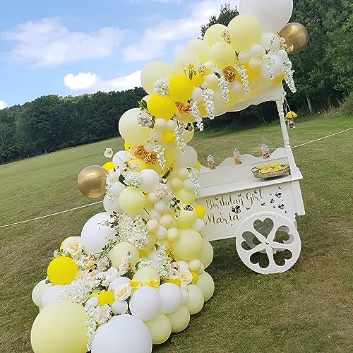 Image of Voircoloria 110pcs Pastel Yellow Balloons 12inch Light Yellow Latex Party Balloons for Graduation, Easter, Wedding, Birthday, Bridal Shower, Sunflower Party, Baby Shower, Anniversary Party Decorations