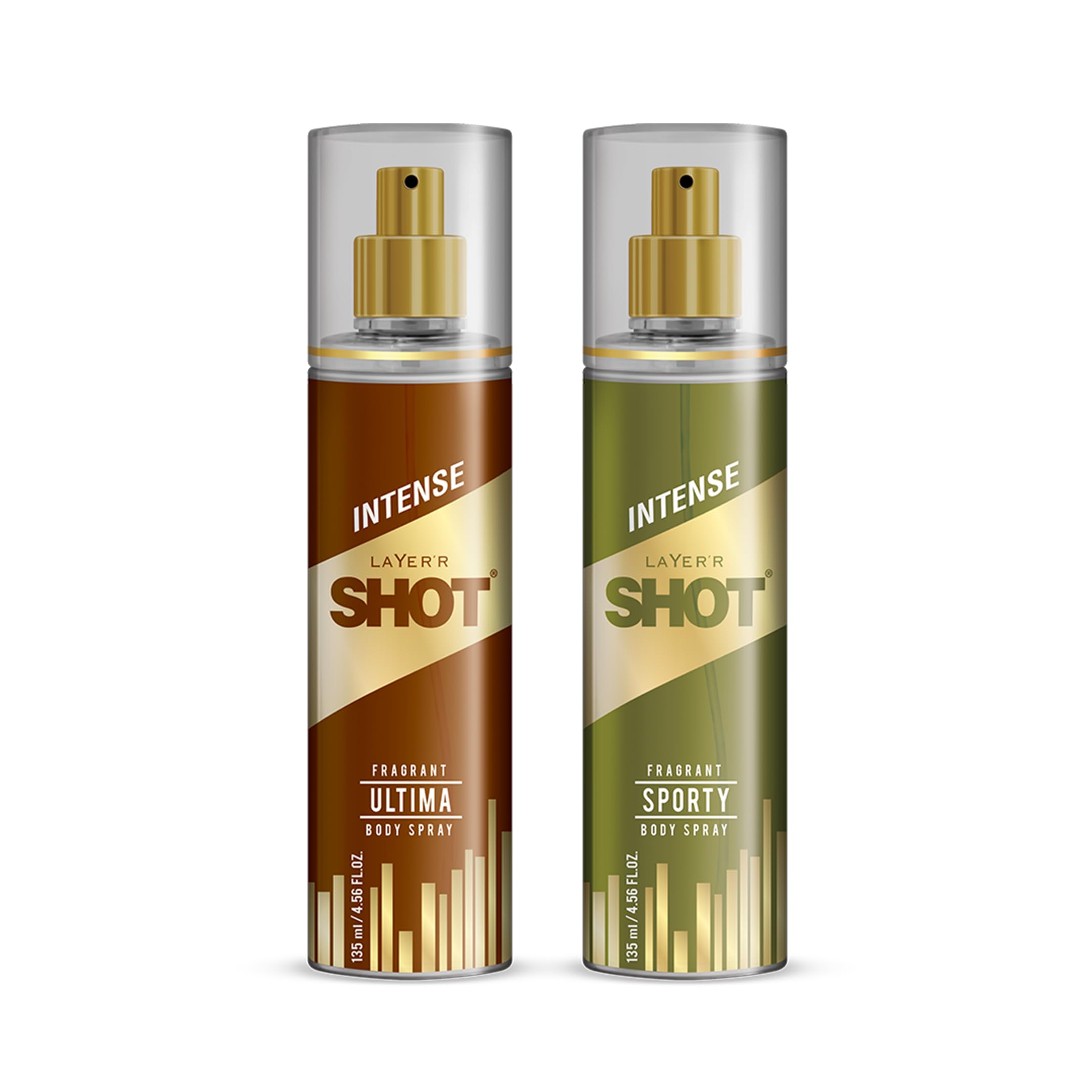 Shot Gold Combo Ultima, Sporty Long Lasting Fragrance Body Spray For Men (270ml, Pack of 2)