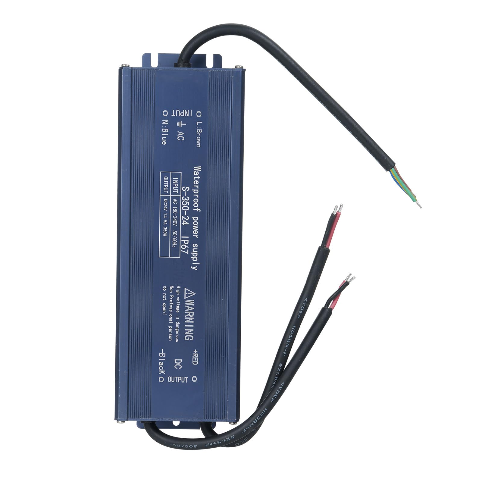 Qcwwy Driver LED 24V 120W, Alimentatore Impermeabile per Strisce LED e Illuminazione di Insegne, Trasformatore IP67 con Uscita 150W per Uso Esterno (350W)