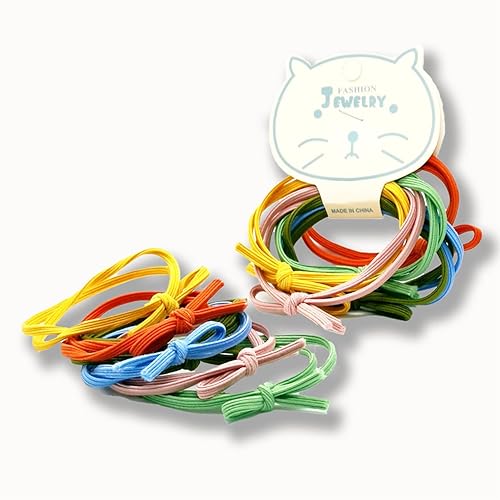 Miniatura 9 de 6 piezas de lazos trenzados de color caramelo, bandas elásticas para el cabello, cuerdas trenzadas, accesorios para el cabello para mujeres y niñas,