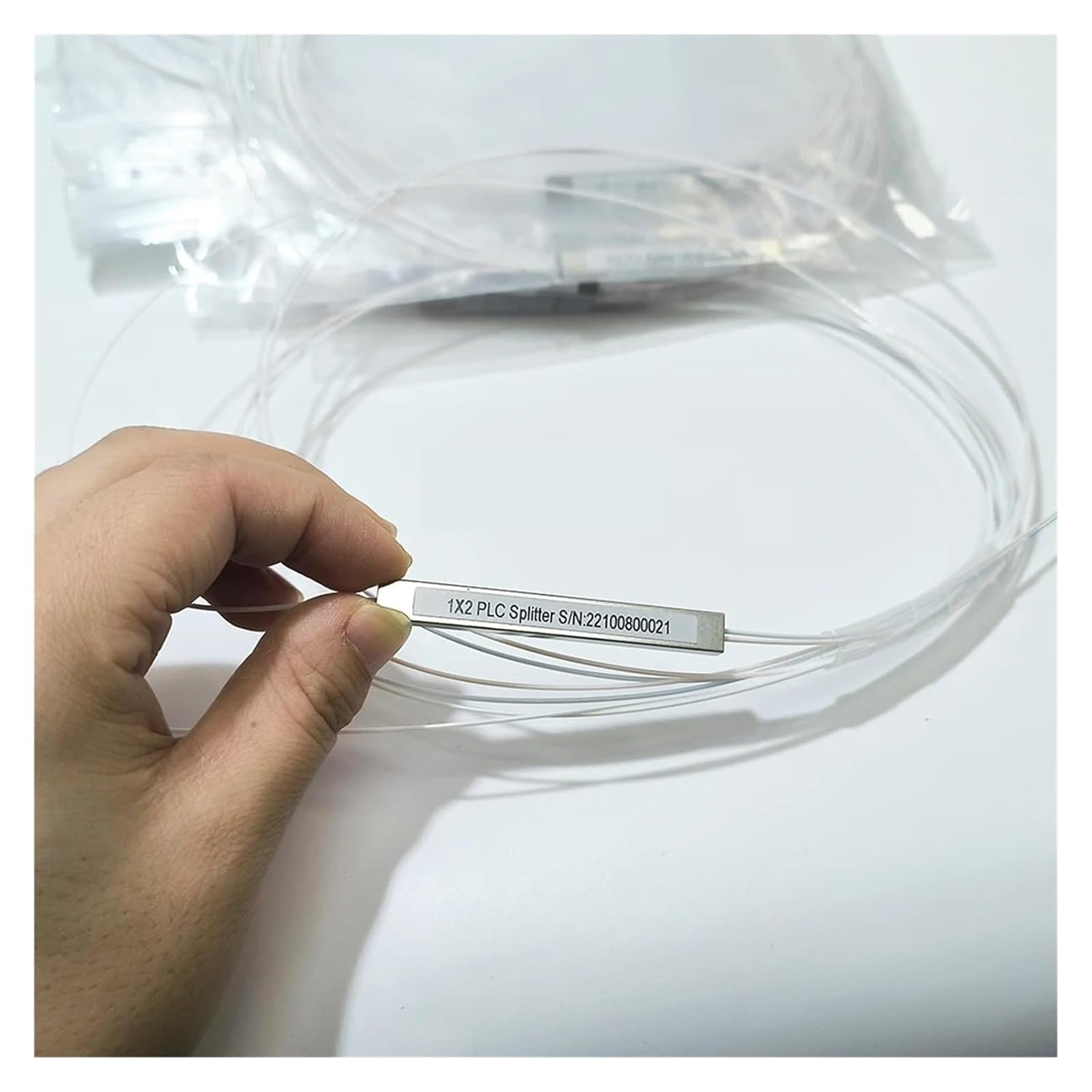 10 pcs 1x2 1x4 1x8 1x16 Fiber Optic PLC Splitter, no Cable, 0.9mm Non-Blocking 2, 4 Ports(1x2)