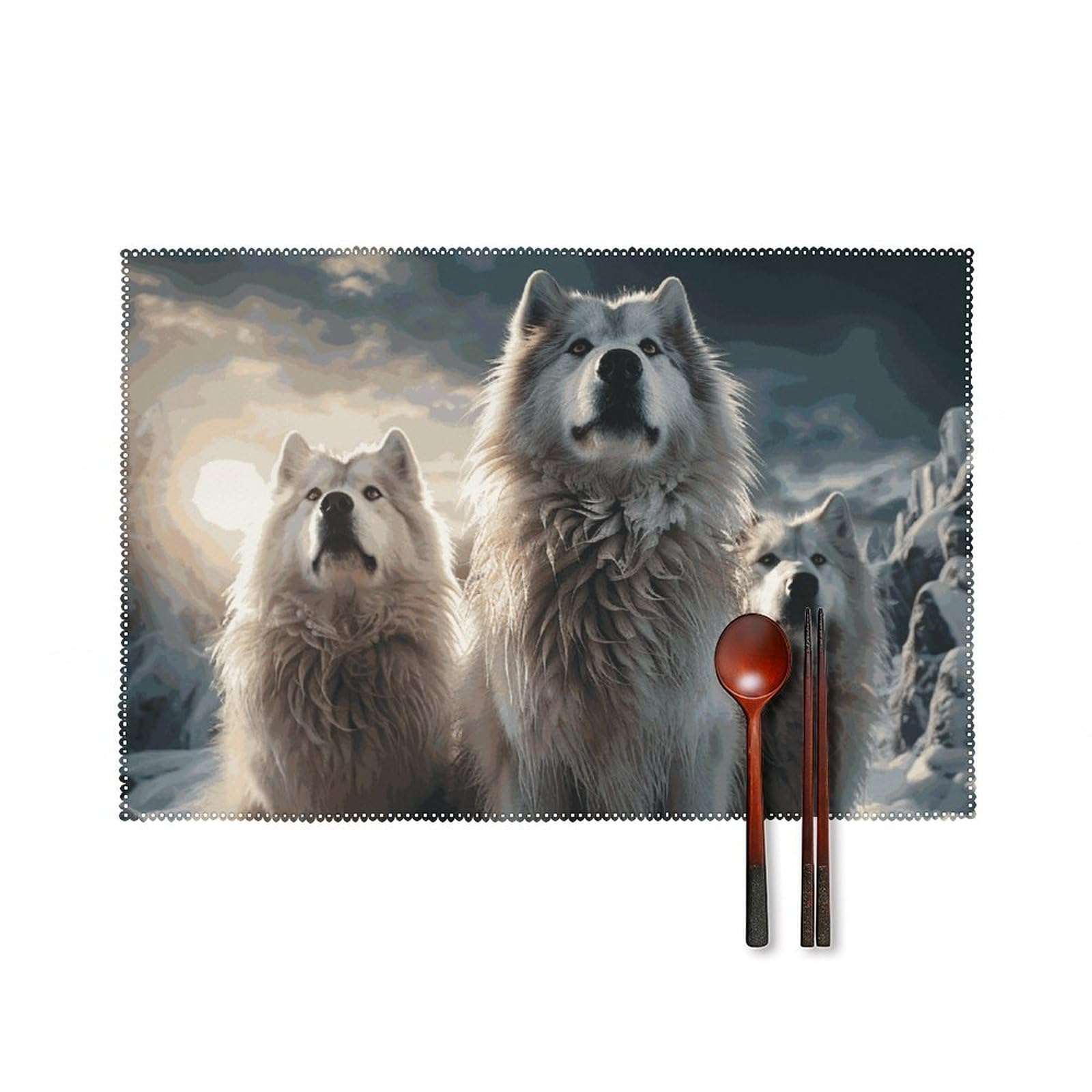 Sets de table résistants Wolf Tribe pour décoration chic