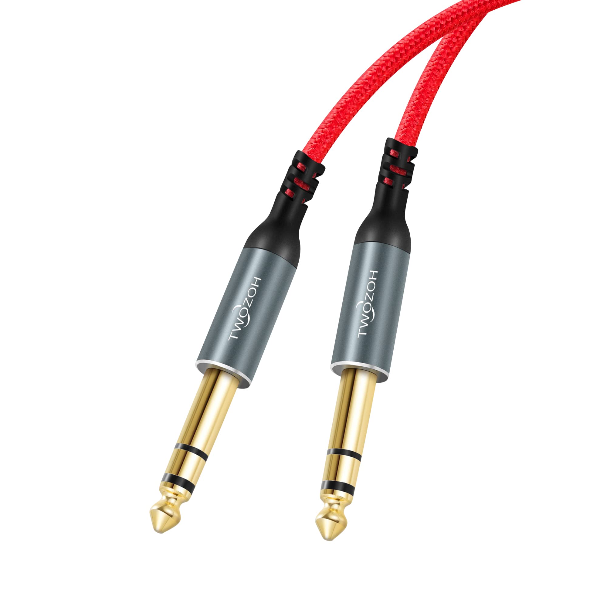 Twozoh Jack 6.35mm to 6.35mm Balanced TRS Stereo Audio Cable, Male to Male 1/4 Inch Guitar Cable 2M (Profesional/Hifi)