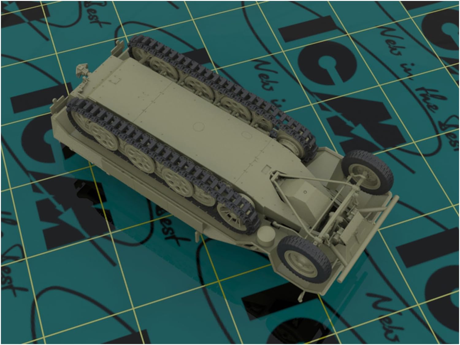 ICM 35101 Sd. samochód 251/1 model WWII German Armoured Personnel Carrier zestaw modeli, szary