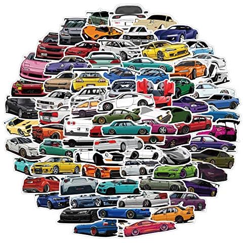 Car Stickers for Laptop (100 PCS),Gift for Children Teens Adults Girl Boys,Waterproof Racing Car Stickers for Water Bottle,Sports Car Vinyl Stickers for Journal,Dairy,Scrapbook,Skateboard Cover