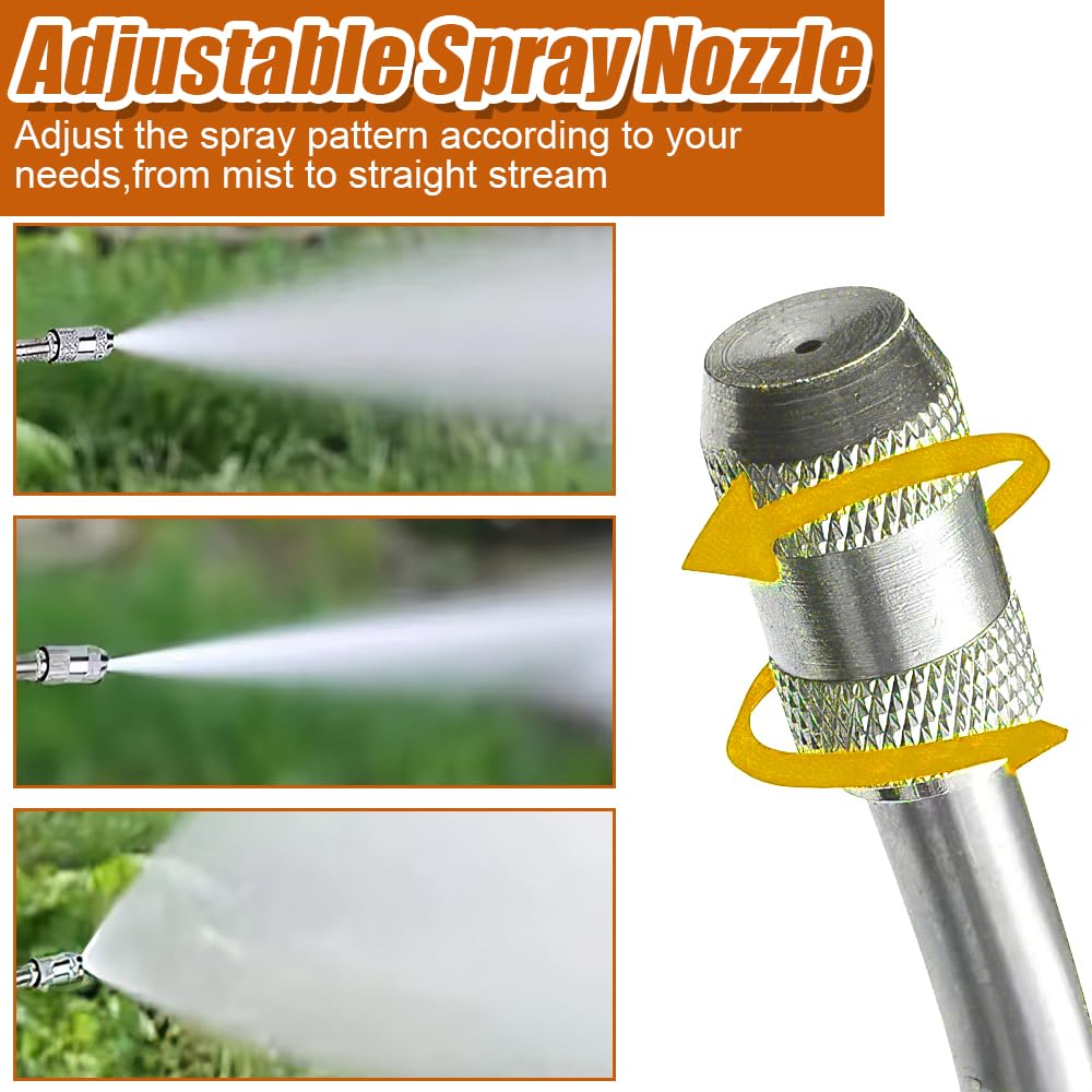 56cm Varita Pulverizadora, Varita Pulverizadora de Repuesto, Acero Inoxidable 1/4'' 3/8'' de Latón, Varilla de Pulverización Universal de Repuesto Ajustable para Jardines, Cinturones Verdes