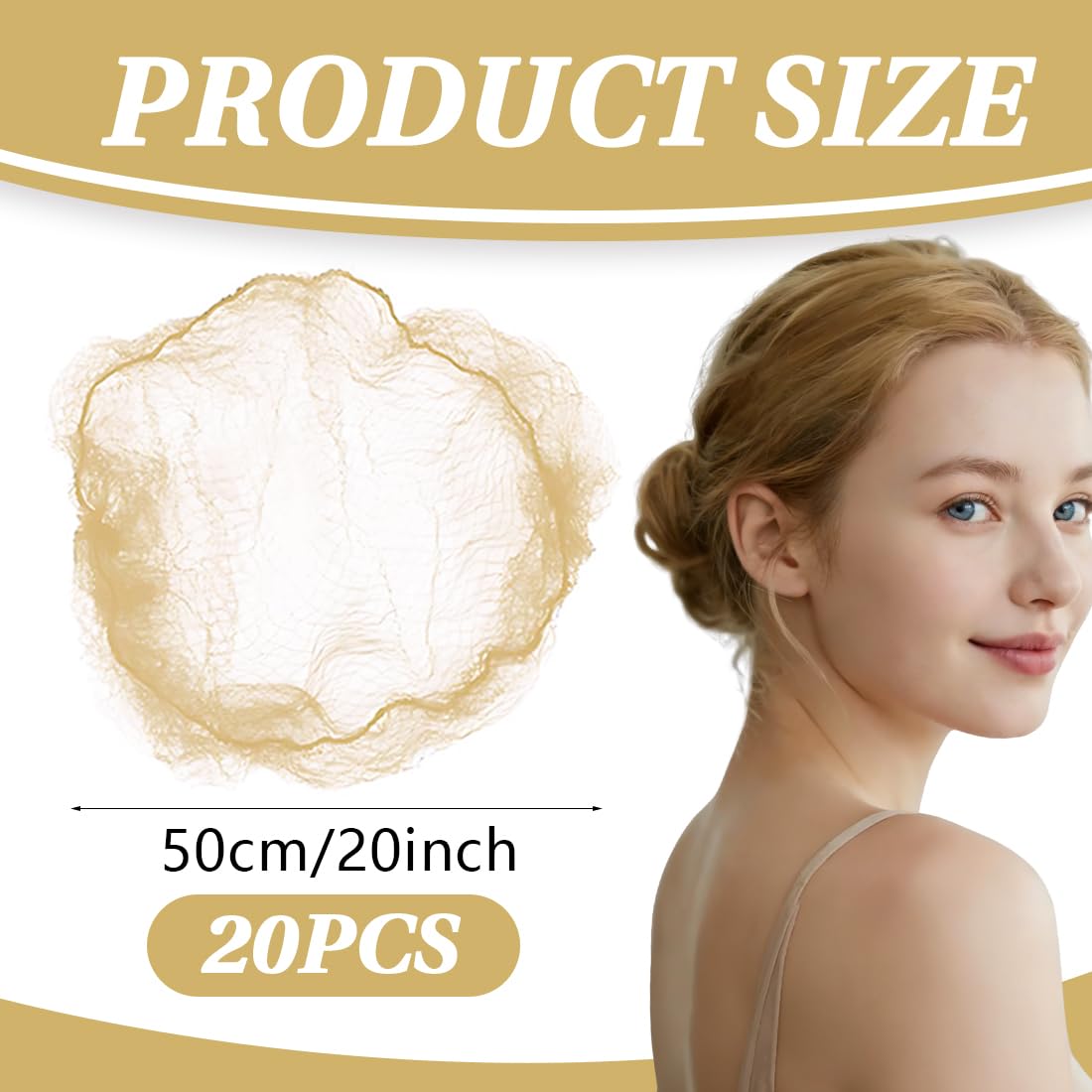 20 Pcs Filet Chignon, Filets À Cheveux Invisible En Maille Fine Filet Chignon Élastique Filets Cheveux Pour Infirmière Danseuse Hôtesse De L'Air