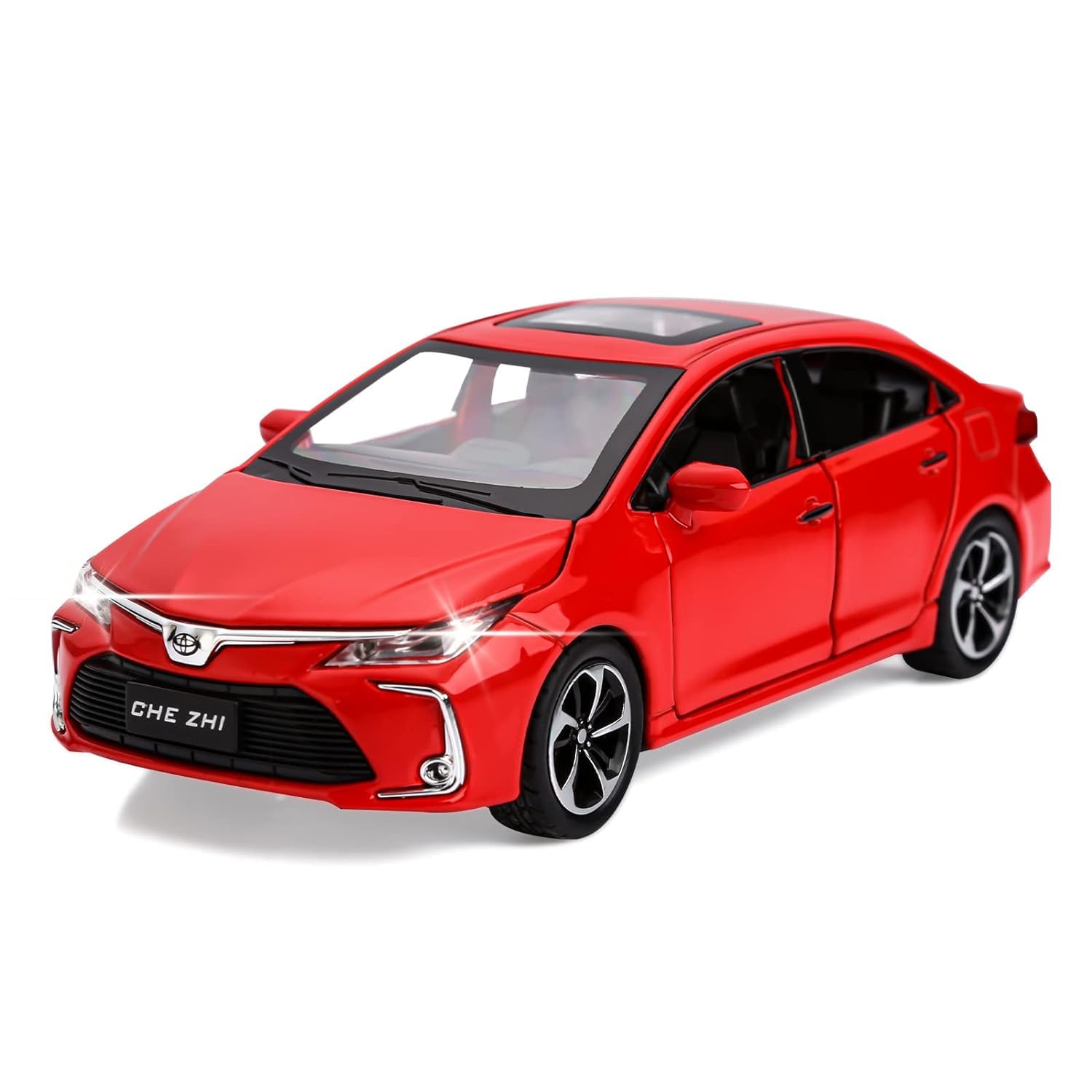 VARIYA ENTERPRISE Compatible for 1:32 Corolla Model Car, Zinc Alloy Pull Back Toy Car with Sound and Light for Kids Boy Girl-RED