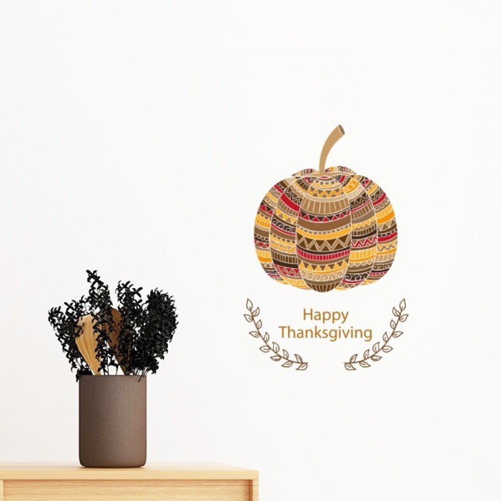 Sticker mural rose amovible Thanksgiving DIYthinker art mural 70cm pour decoration de chambre