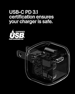 Belkin Compact Charger Block 20W, USB-C Fast Charging - Apple iPhone 17, Air, Pro, Pro Max, Samsung Galaxy S25, iPad, AirPods, Apple Watch, Nintendo Switch 2, Google Pixel 10, etc. - White