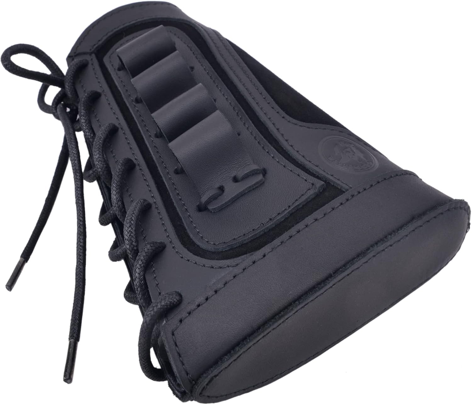 Leather Gun Buttstock Ammo Holder for 16 Guage Buck Shot Shot Guns Cartridge 16Ga Case