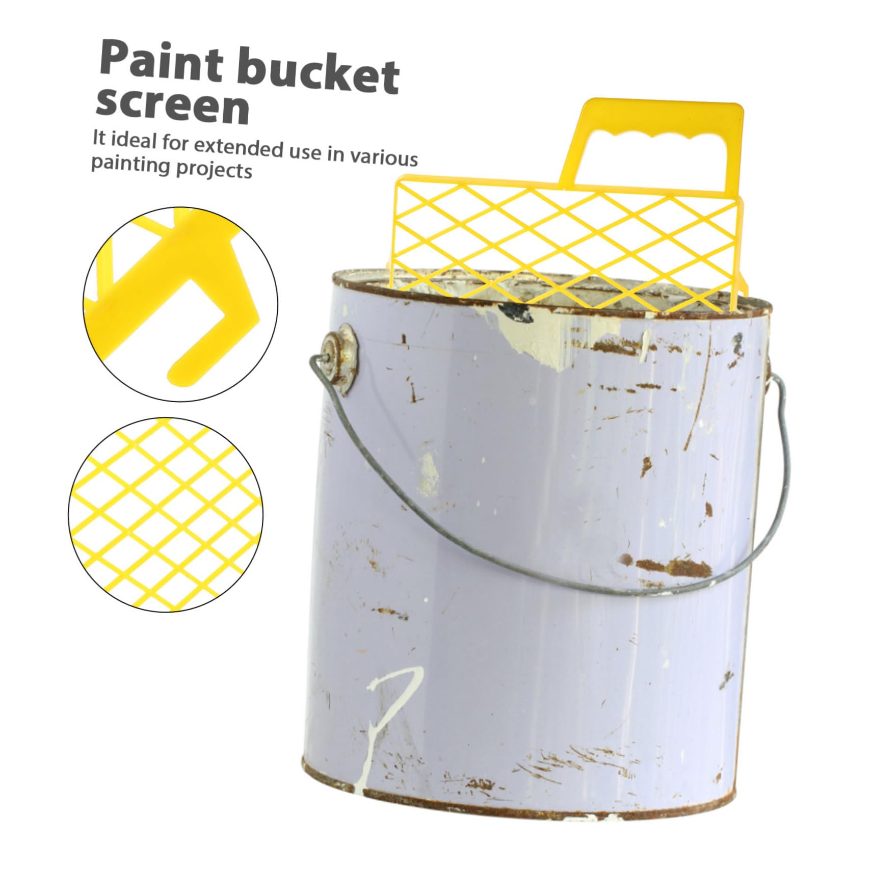 HOMSFOU Filtro Vernice in Plastica Abs con Struttura a Rete Gialla, Facile da Pulire, Design Multifunzionale per Progetti di Pittura Efficaci e Pratici