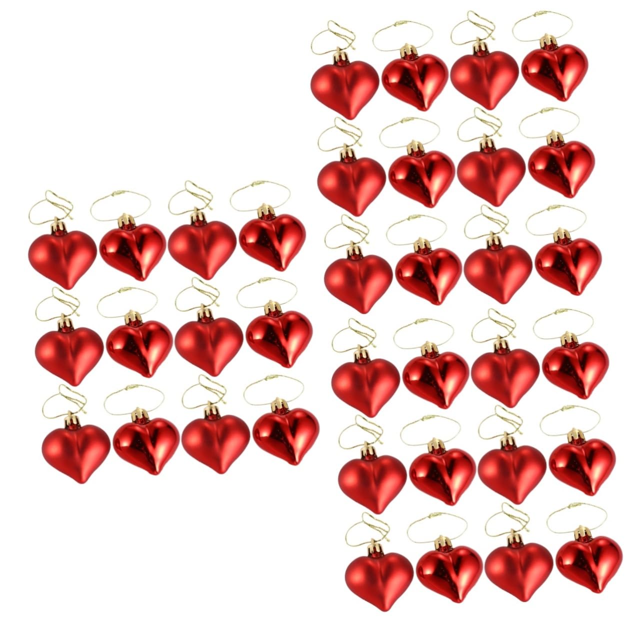 ABOOFAN 108 STK Hochzeit hängender Anhänger Herzornamente herzförmige Kugeln festlich plastiktisch Hochzeitsdekorationen Christbaumschmuck Liebesherz zum Aufhängen hängende Dekorationen