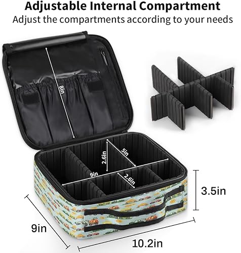 Miniatura 3 de Bolsa de maquillaje de viaje para mujer, grande, cuadrada, portátil, profesional, tren de coqueta, estuche cosmético con asa, tractor remolque,