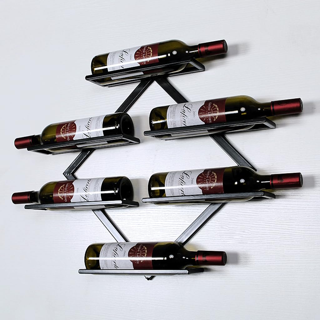 OQOPO Rhombus naścienny stojak na wino, prosty uchwyt na butelki w amerykańskim stylu, montowane na ścianie półki barowe do baru, piwnicy na wino, spiżarni itp